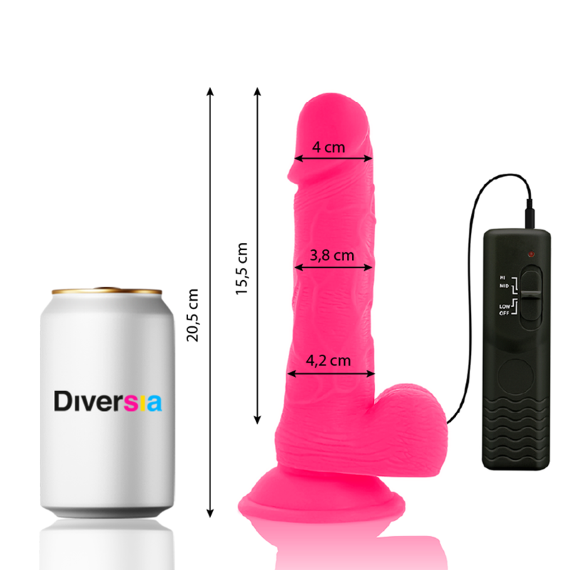 DIVERSIA - VIBRAO FLEXÍVEL DIVERSIA ROSA 20.5 CM -O- 4.2 CM - Sexshoptuga  Sexshoptuga 