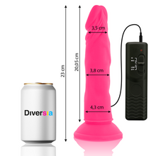 DIVERSIA - DILDO FLEXÍVE COM VIBRAO ROSA 23 CM -O- 4.3 CM - Sexshoptuga  Sexshoptuga 