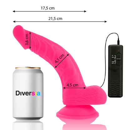 DIVERSIA - VIBRAO FLEXÍVEL DIVERSIA ROSA 21.5 CM -O- 4.5 CM - Sexshoptuga 