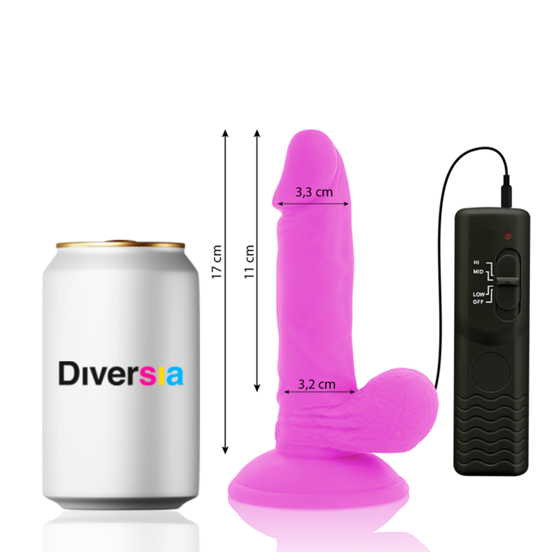 DIVERSIA - FLEXÍVEL VIBRATÓRIO ROXO 17 CM -O- 3.3 CM - Sexshoptuga  Sexshoptuga 