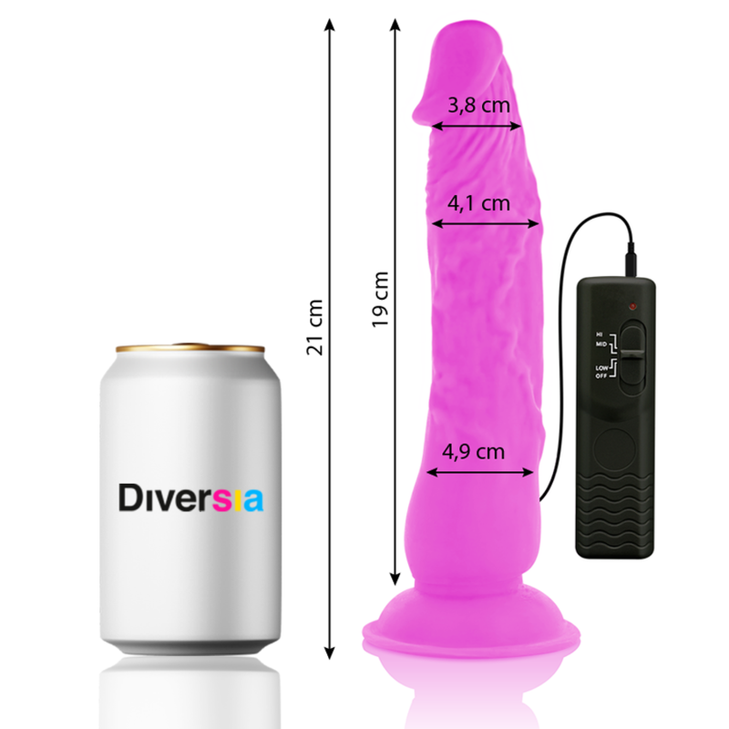 DIVERSIA - FLEXÍVEL VIBRAO VIBRANTE ROXO 21 CM -O- 4.9 CM - Sexshoptuga  Sexshoptuga 