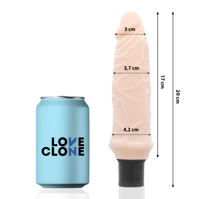 LOVECLONE - VIBRADOR AUTO LUBRIFICANTE IVAR 20 CM -O- 3.7 CM - Sexshoptuga 