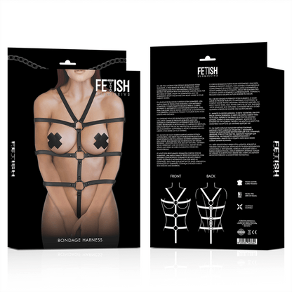 FETISH SUBMISSIVE BONDAGE - ARNÊS AJUSTÁVEL TORSO E BRAÇOS - Sexshoptuga 