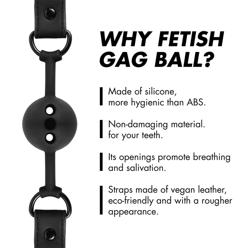 FETISH SUBMISSIVE BONDAGE - MORDAÇA DE BOLA DE SILICONE RESPIRÁVEL - Sexshoptuga  Sexshoptuga 