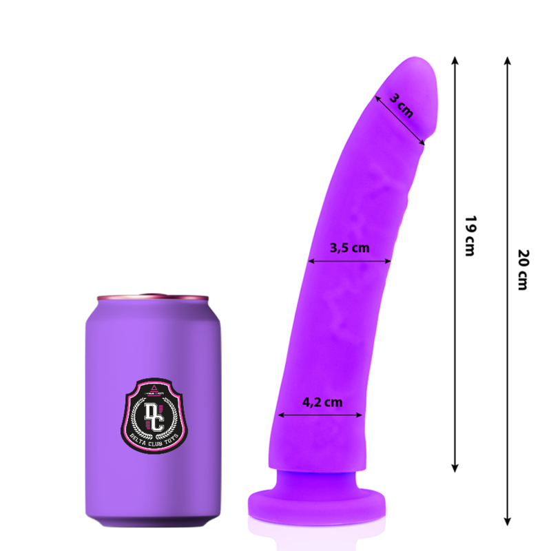 DELTA CLUB - TOYS LILAC DILDO MEDICAL SILICONE 20 CM -O- 4 CM - Sexshoptuga  Sexshoptuga 