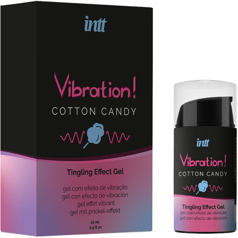 INTT - GEL EFEITO VIBRATÓRIO UNISSEXO ALGODÃO DOCE 15 ML - Sexshoptuga  Sexshoptuga 