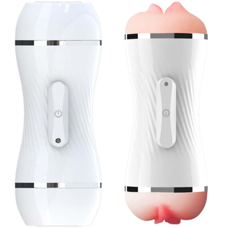 ARMONY - MASTURBADOR VIBRADOR DUPLO VAGINA E BOCA BRANCO Sexshoptuga 