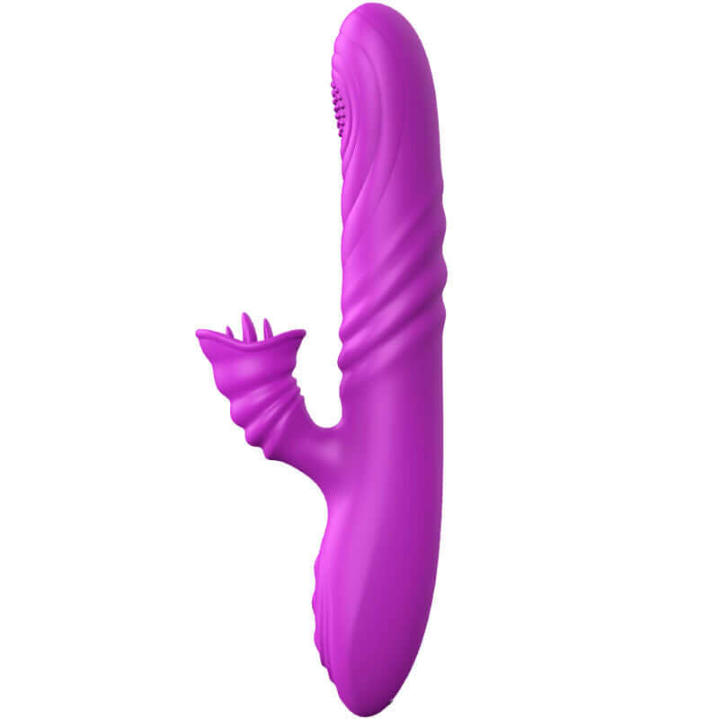 ARMONY - VIBRADOR MULTIFUNO ANGELIA COM LÍNGUA ESTIMULANTE EFEITO CALOR VIOLETA Sexshoptuga 