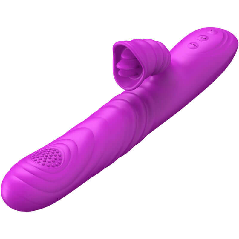 ARMONY - VIBRADOR MULTIFUNO ANGELIA COM LÍNGUA ESTIMULANTE EFEITO CALOR VIOLETA Sexshoptuga 