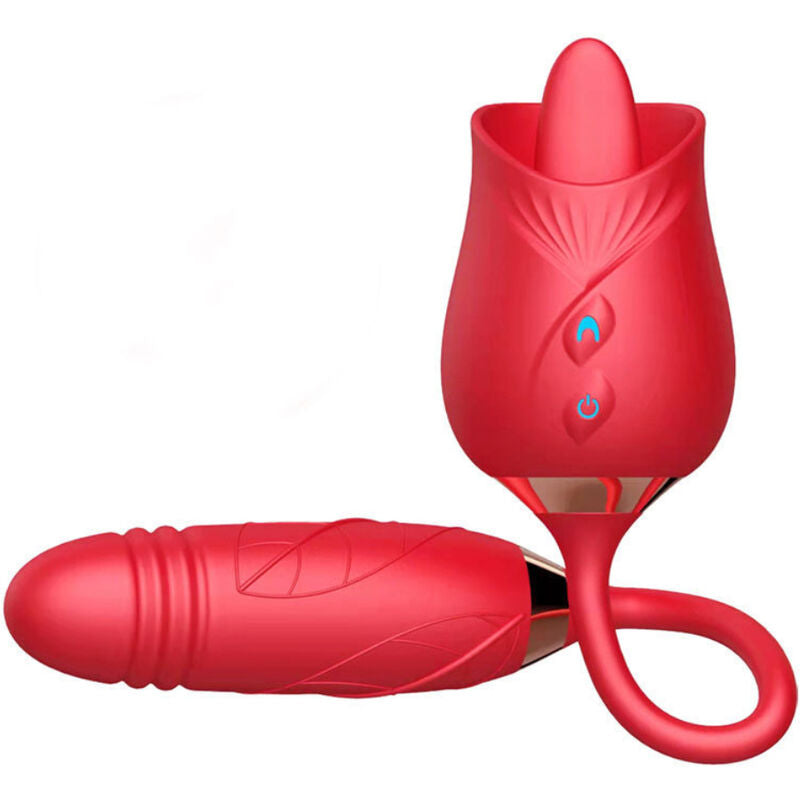 ARMONY - VIBRADOR DE FLOR DELIGHT E IMPULSO COM LÍNGUA VERMELHA Sexshoptuga 