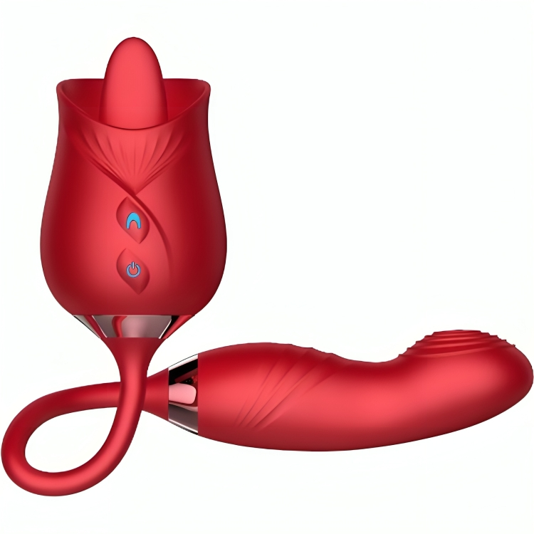 ARMONY - VIBRADOR DE FLOR DELIGHT E BUMPING COM LÍNGUA VERMELHA - Sexshoptuga 