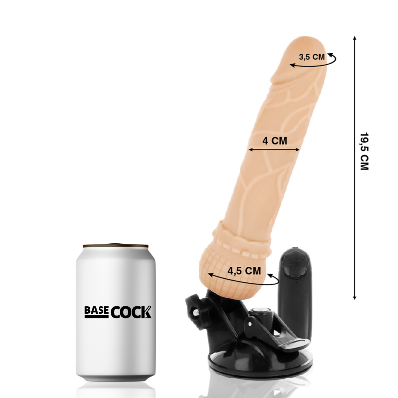 BASECOCK - VIBRADOR DE CONTROLE REMOTO NATURAL REALISTA BASECOCK 19,5 CM - Sexshoptuga  Sexshoptuga 