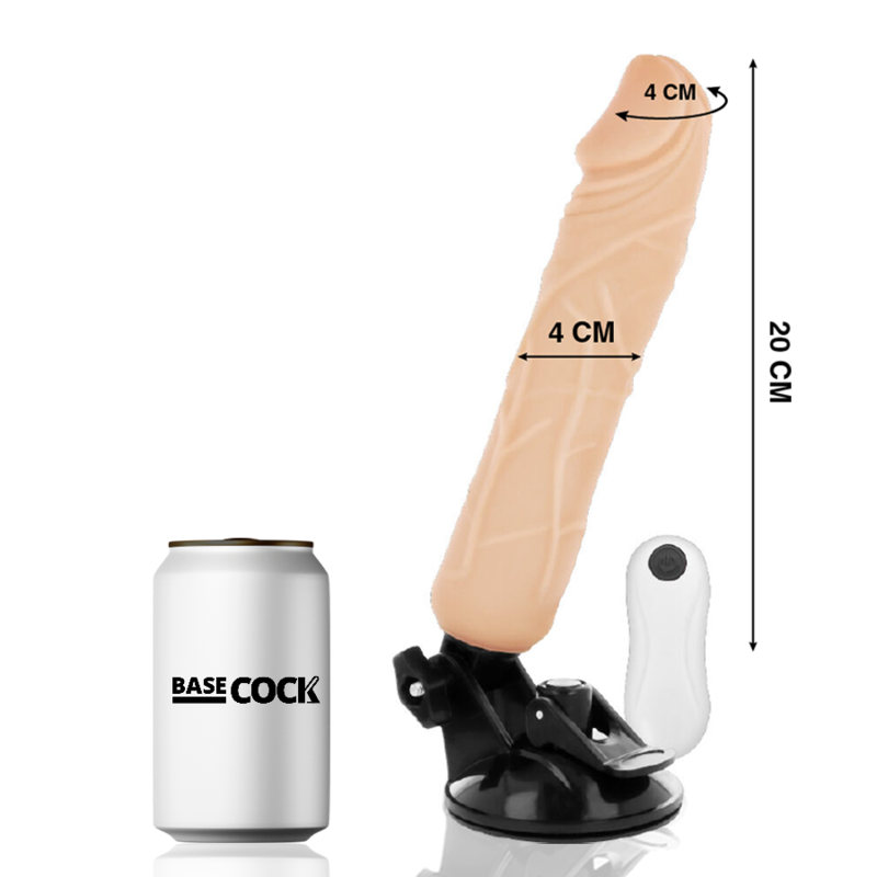 BASECOCK - VIBRADOR DE CONTROLE REMOTO NATURAL REALISTA 20 CM -O- 4 CM - Sexshoptuga 