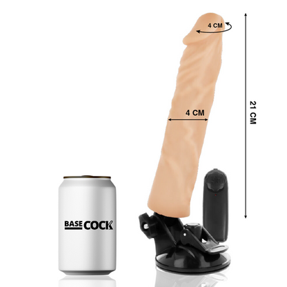 BASECOCK - VIBRADOR REALÍSTICO CONTROLE REMOTO NATURAL 21 CM -O- 4 CM - Sexshoptuga 