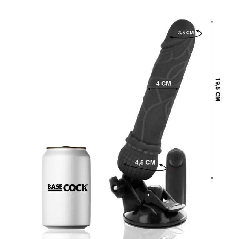 BASECOCK - VIBRADOR DE CONTROLE REMOTO NATURAL REALISTA BASECOCK 19,5 CM - Sexshoptuga  Sexshoptuga 