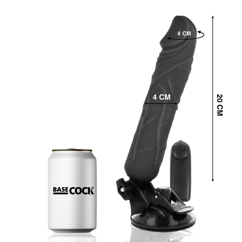 BASECOCK - VIBRADOR DE CONTROLE REMOTO NATURAL REALISTA 20 CM -O- 4 CM - Sexshoptuga 