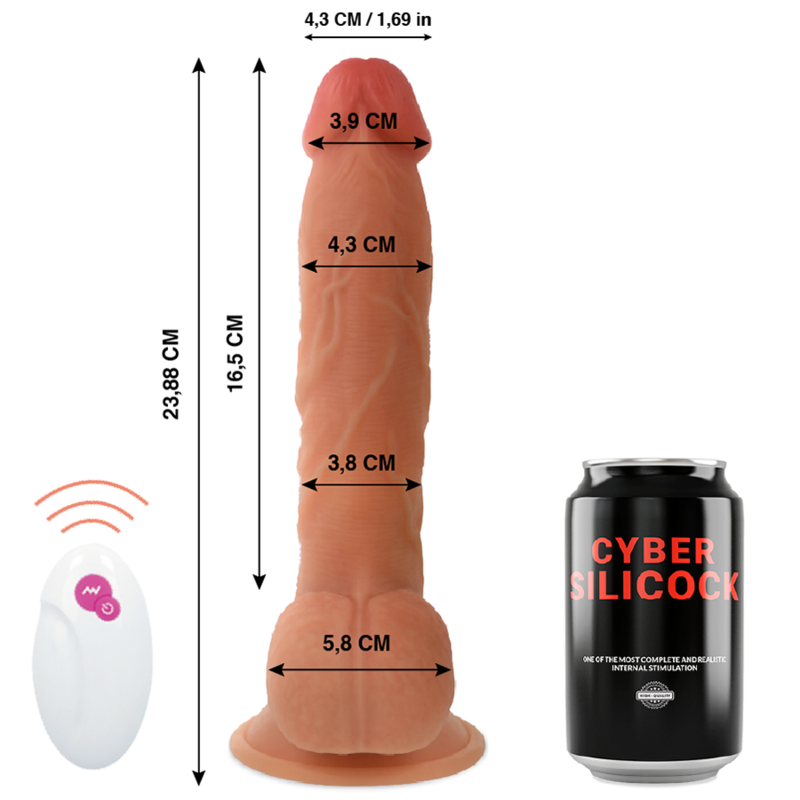 CYBER SILICOCK - CONTROLE REMOTO REALÍSTICO MASTER BEN 23.88 CM -O- 4.3 CM - Sexshoptuga  Sexshoptuga 