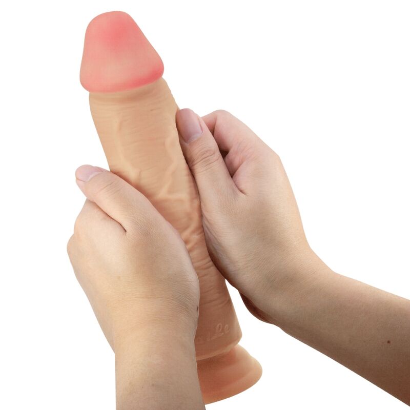 PRETTY LOVE - SÉRIE SLIDING SKIN DILDO REALÍSTICO COM VENTOSA DESLIZANTE PELE CARNE 23,4 CM - Sexshoptuga 