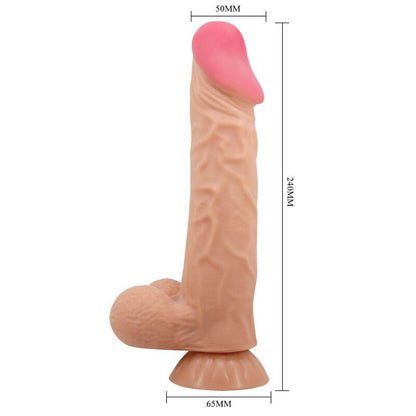 PRETTY LOVE - SÉRIE SLIDING SKIN DILDO REALÍSTICO COM VENTOSA DESLIZANTE PELE CONTROLO REMOTO CARNE 24 CM - Sexshoptuga 