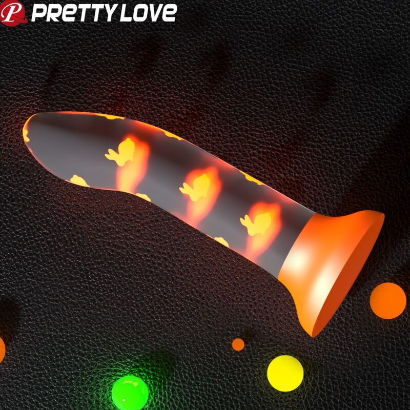 PRETTY LOVE - NIGHTFALL MAGIC DILDO WITHOUT VIBRATION, LUMINOUS ORANGE Sexshoptuga 