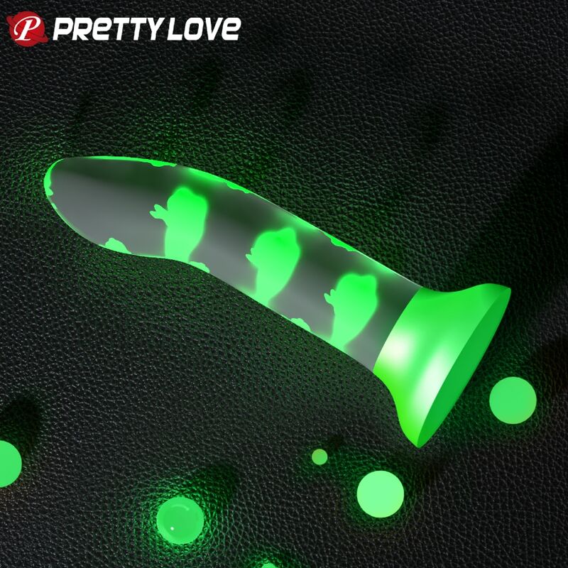 PRETTY LOVE - DILDO MÁGICO NIGHTFALL SEM VIBRAÇÃO VERDE LUMINOSO Sexshoptuga 