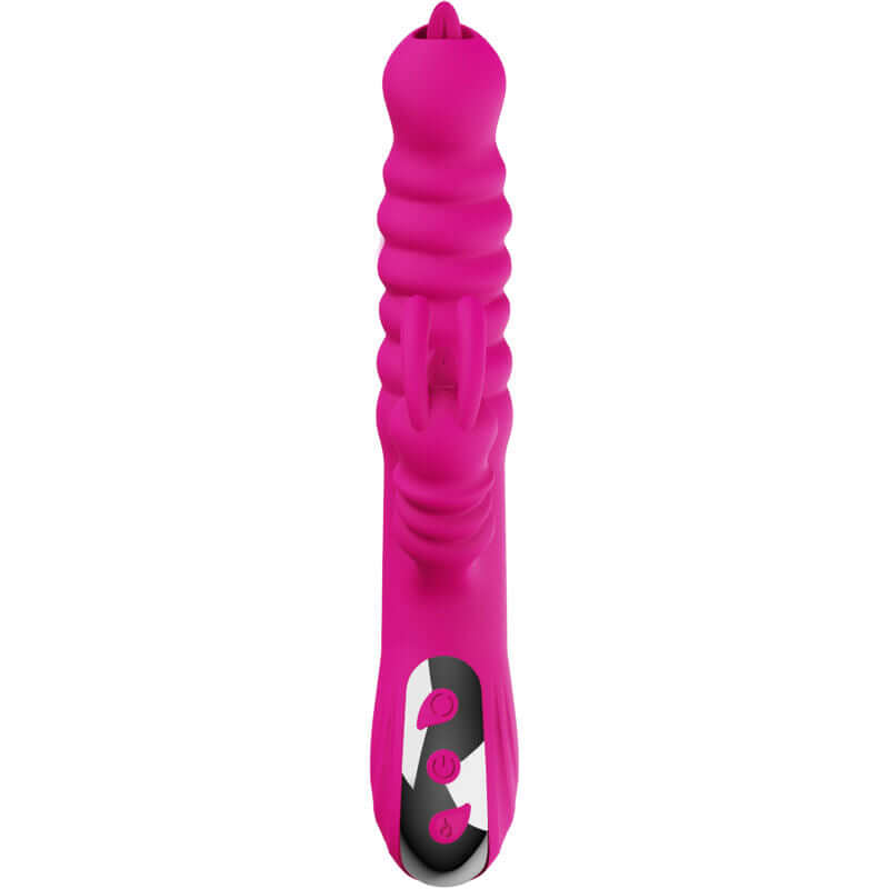 ARMONY - VIBRADOR MULTIFUNCIONAL DE LÍNGUA DUPLA DE COELHO FÚCSIA EFEITO DE CALOR Sexshoptuga 