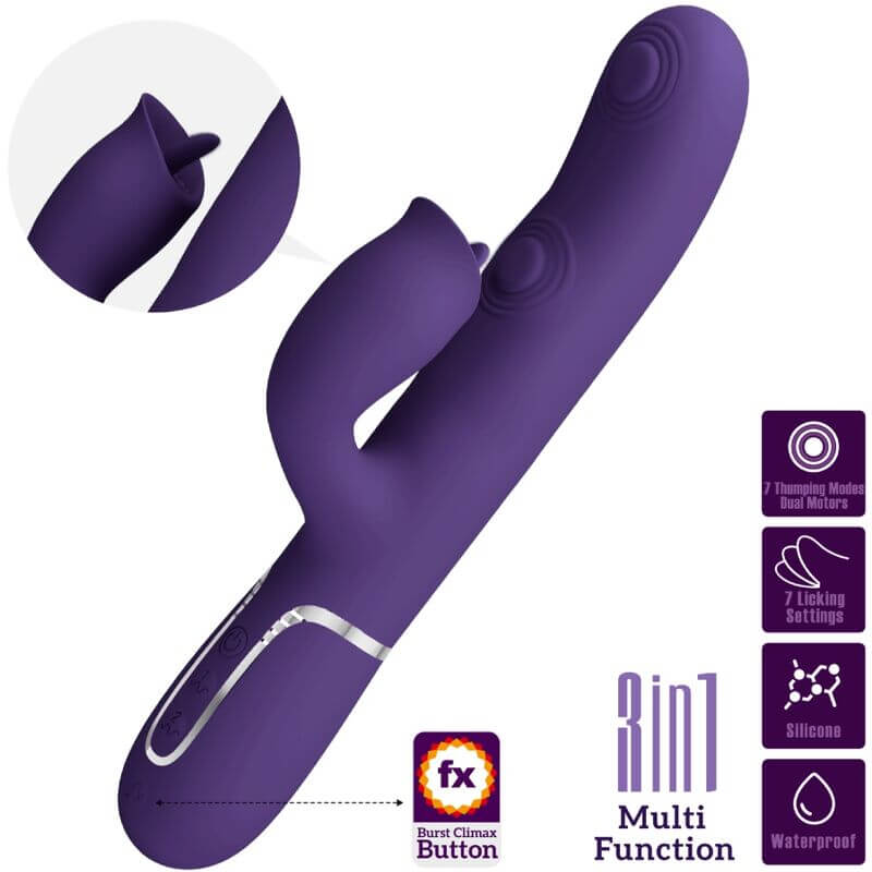 PRETTY LOVE - PURPLE LICK RABBIT VIBRATOR Sexshoptuga 