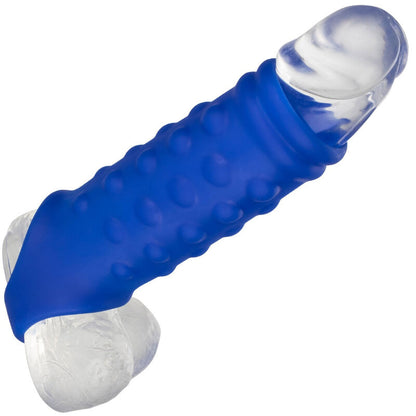 CALEXOTICS - ADMIRAL CAPA PARA PÊNIS COM FRISAS SILICONE LÍQUIDO AZUL - Sexshoptuga 