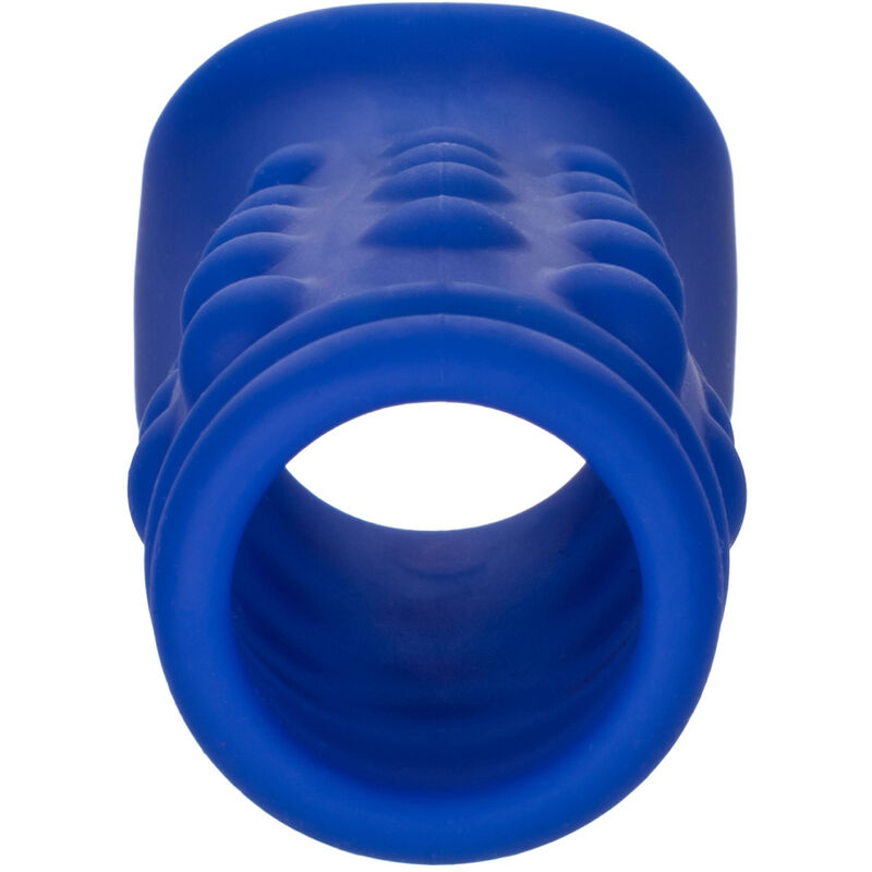 CALEXOTICS - ADMIRAL CAPA PARA PÊNIS COM FRISAS SILICONE LÍQUIDO AZUL - Sexshoptuga 