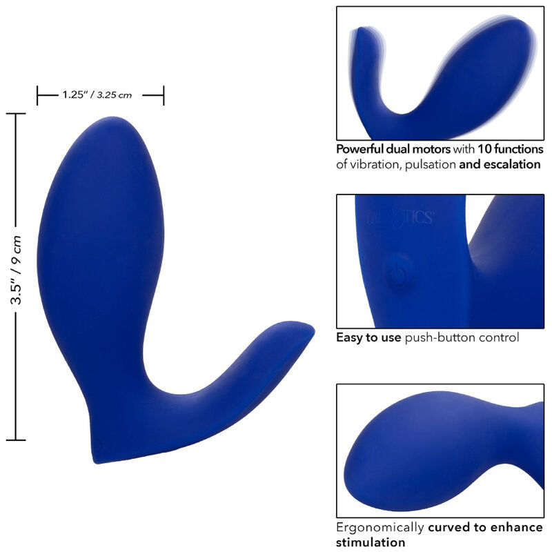 CALEXOTICS - ADMIRAL ESTIMULADOR DE PRÓSTATA E VIBRADOR RIMMING AZUL - Sexshoptuga  Sexshoptuga 