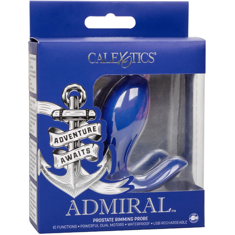 CALEXOTICS - ADMIRAL ESTIMULADOR DE PRÓSTATA E VIBRADOR RIMMING AZUL - Sexshoptuga  Sexshoptuga 