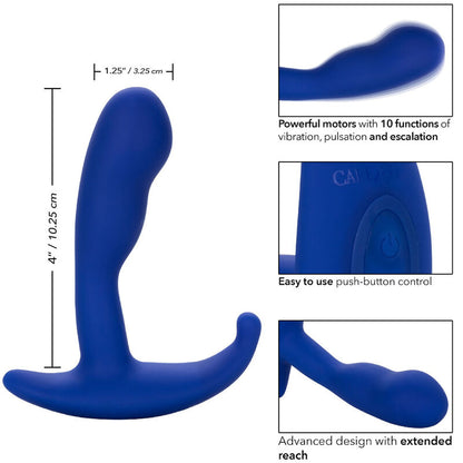 CALEXOTICS - ADMIRAL ESTIMULADOR ANAL CURVO E VIBRADOR AZUL - Sexshoptuga 