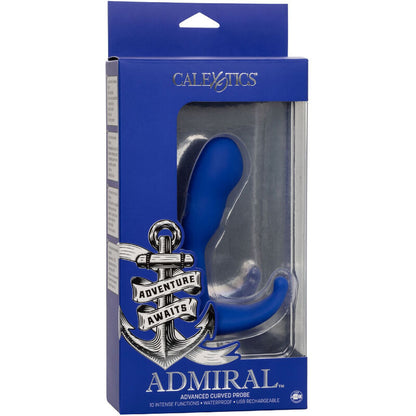 CALEXOTICS - ADMIRAL ESTIMULADOR ANAL CURVO E VIBRADOR AZUL - Sexshoptuga 