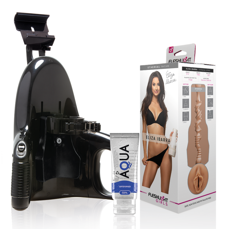 FLESHLIGHT - ELIZA IBARRA VAGINA + LANÇAMENTO UNIVERSAL + LUBRIFICANTE AQUA QUALITY 50 ML Sexshoptuga 