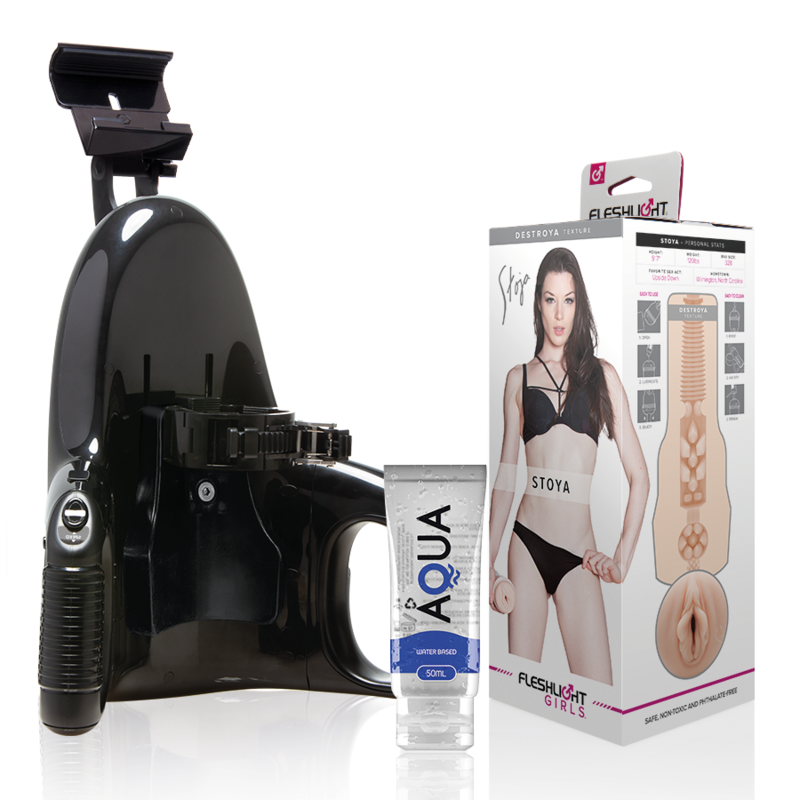 FLESHLIGHT - VAGINA STOYA DESTROYA + LANÇAMENTO UNIVERSAL + LUBRIFICANTE AQUA QUALITY 50 ML Sexshoptuga 