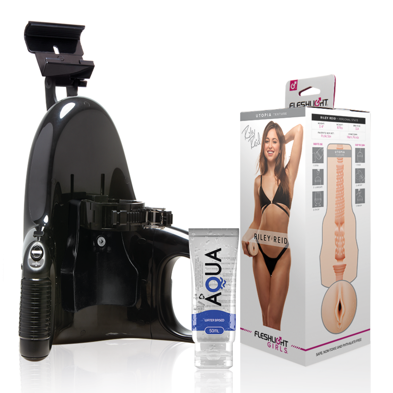 FLESHLIGHT - VAGINA RILEY REID UTOPIA + LANÇAMENTO UNIVERSAL + LUBRIFICANTE AQUA QUALITY 50 ML Sexshoptuga 