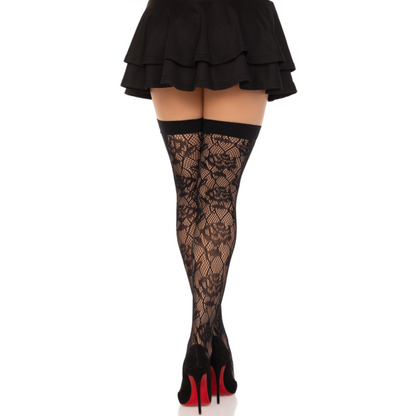 LEG AVENUE - WILD ROSES NET STOCKS PRETO - Sexshoptuga 