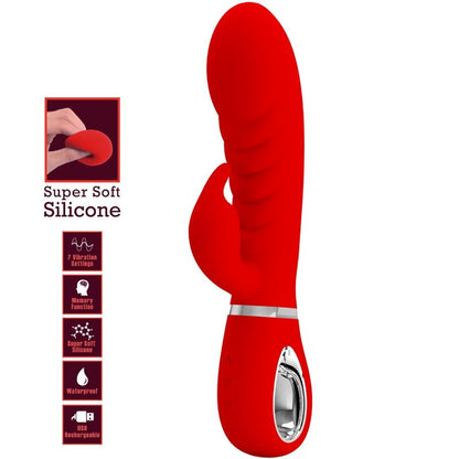 PRETTY LOVE - VIBRADOR PRESCOTT MULTIFUNO G-SPOT VERMELHO - Sexshoptuga 