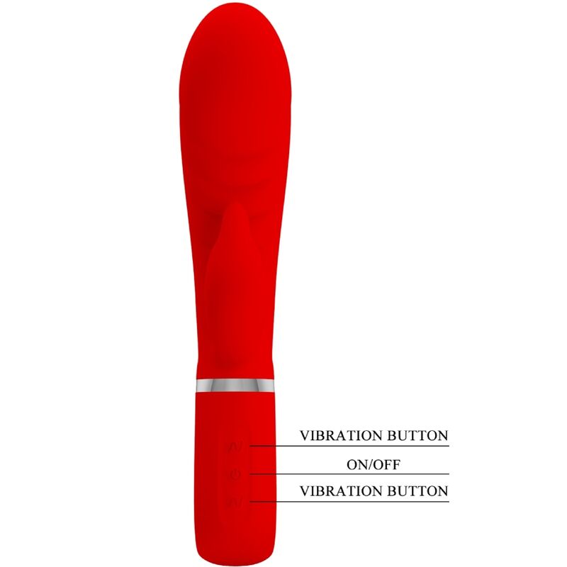 PRETTY LOVE - VIBRADOR PRESCOTT MULTIFUNO G-SPOT VERMELHO - Sexshoptuga 