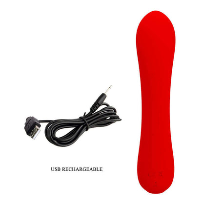 PRETTY LOVE - VIBRADOR RECARREGVEL PRESCOTT VERMELHO - Sexshoptuga 