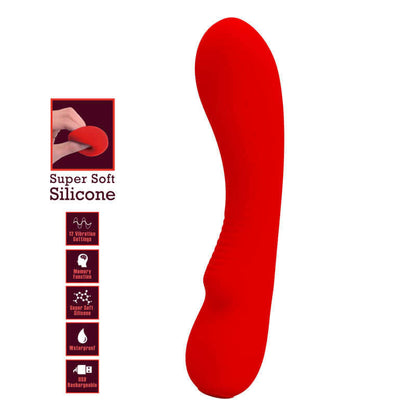 PRETTY LOVE - VIBRADOR RECARREGVEL PRESCOTT VERMELHO - Sexshoptuga 