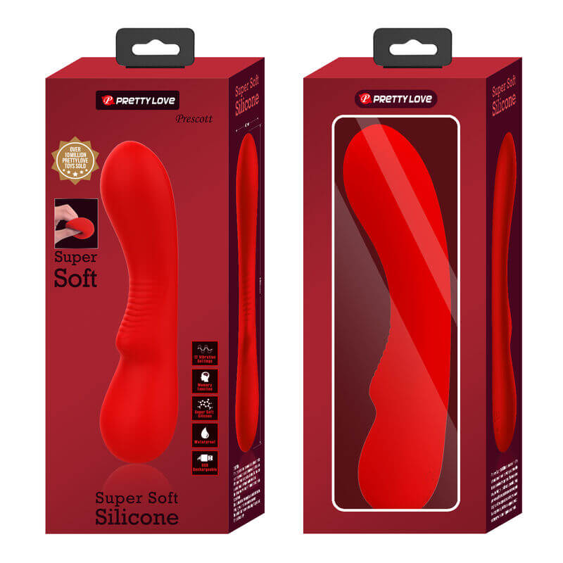 PRETTY LOVE - VIBRADOR RECARREGVEL PRESCOTT VERMELHO - Sexshoptuga 