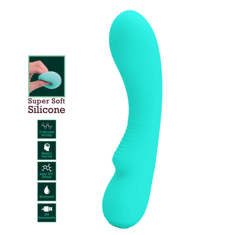 PRETTY LOVE - VIBRADOR RECARREGVEL PRESCOTT AQUA VERDE - Sexshoptuga  Sexshoptuga 