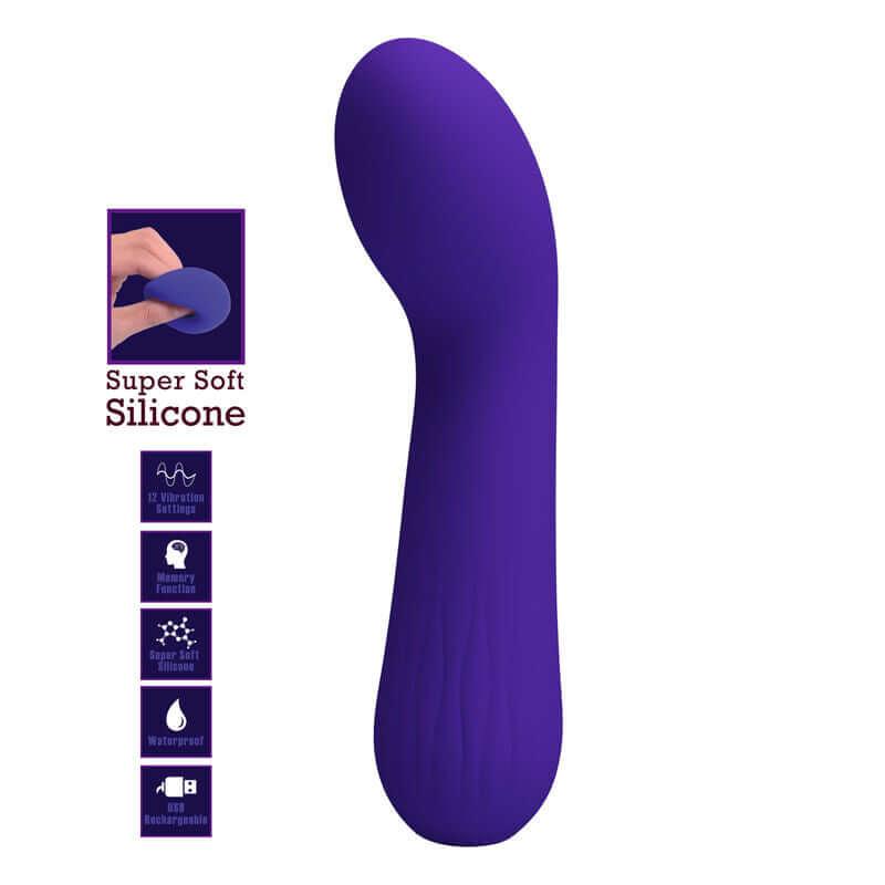 PRETTY LOVE - VIBRADOR RECARREGVEL FAUN ROXO - Sexshoptuga 