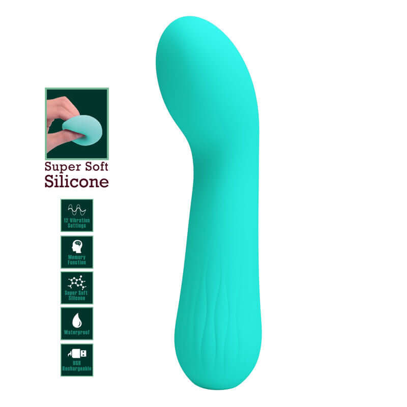 PRETTY LOVE - VIBRADOR RECARREGVEL FAUN AQUA VERDE - Sexshoptuga  Sexshoptuga 