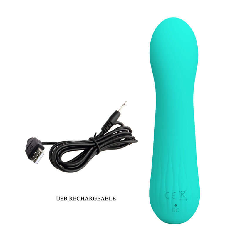 PRETTY LOVE - VIBRADOR RECARREGVEL FAUN AQUA VERDE - Sexshoptuga  Sexshoptuga 