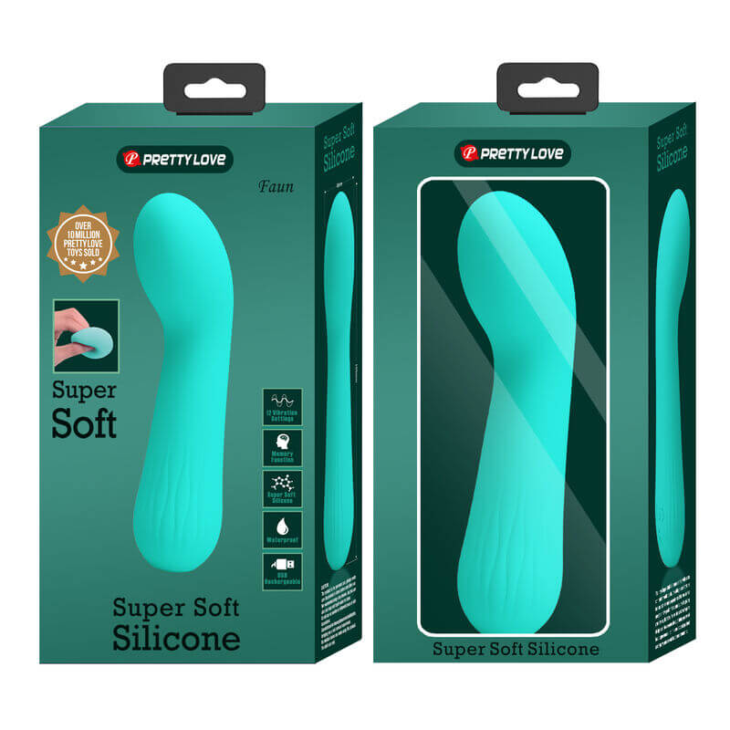 PRETTY LOVE - VIBRADOR RECARREGVEL FAUN AQUA VERDE - Sexshoptuga  Sexshoptuga 