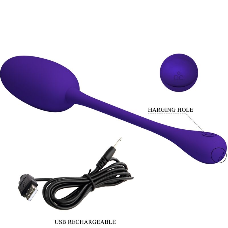 PRETTY LOVE - OVO VIBRATÓRIO RECARREGVEL KNUCKER ROXO - Sexshoptuga  Sexshoptuga 