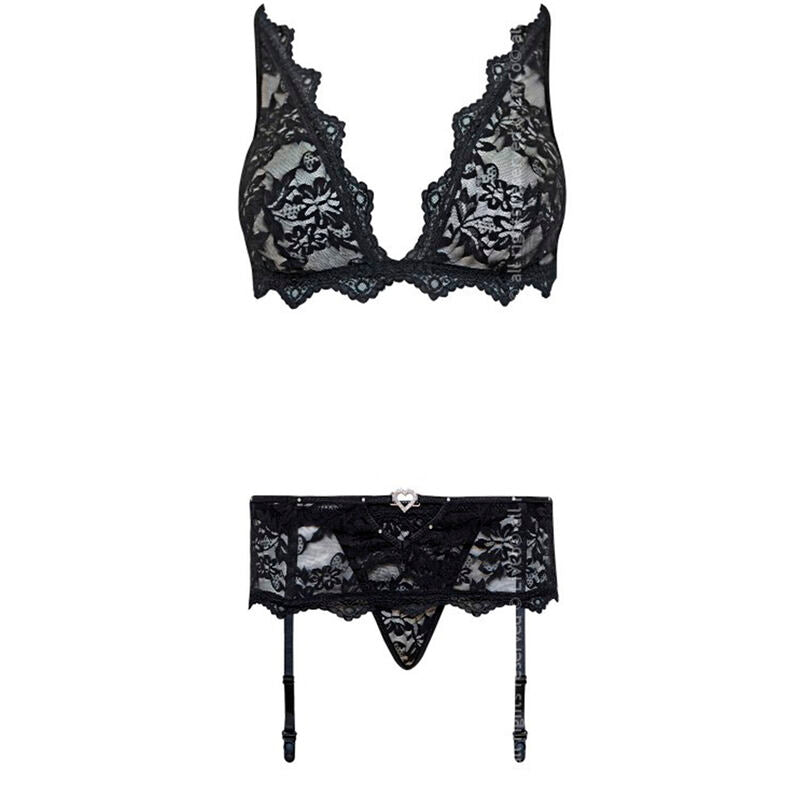 LIVCO CORSETTI FASHION - BELITA LC 90231 SUTI + CALCINHA + CINTA LIGA PRETO S/M - Sexshoptuga  Sexshoptuga 