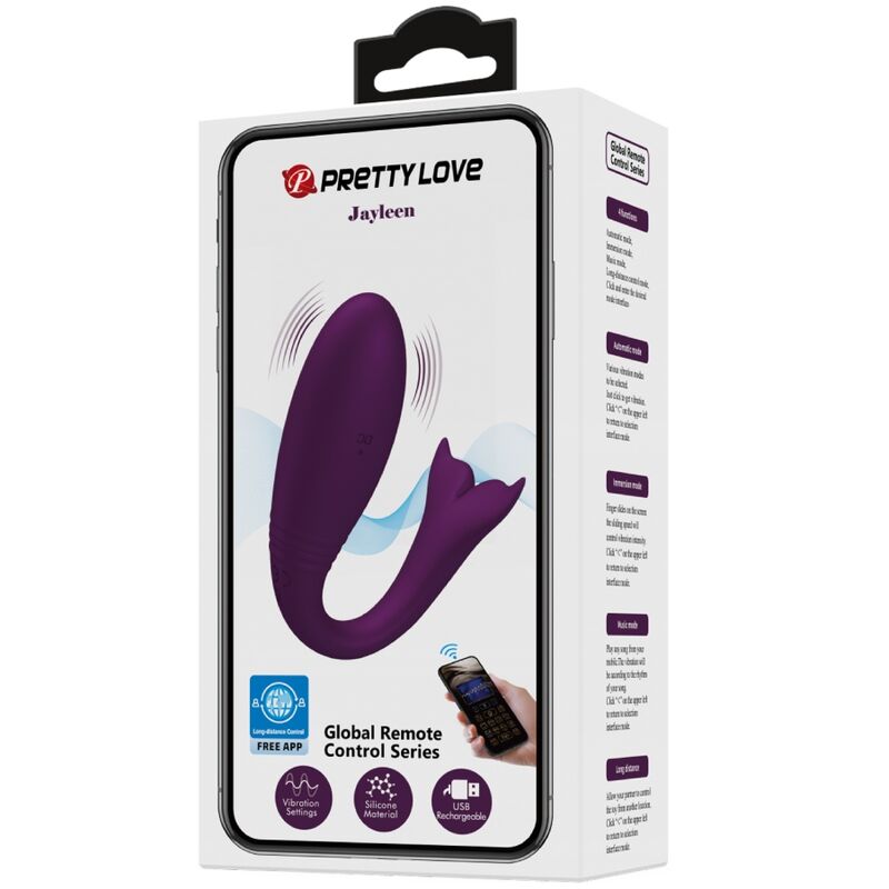 PRETTY LOVE - JAYLEEN VIBRADOR APP CONTROLE REMOTO ROXO - Sexshoptuga  Sexshoptuga 